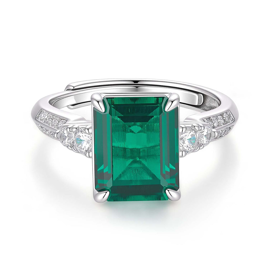 S925 Silver Eclat Emerald Ring(Adjustable Size)