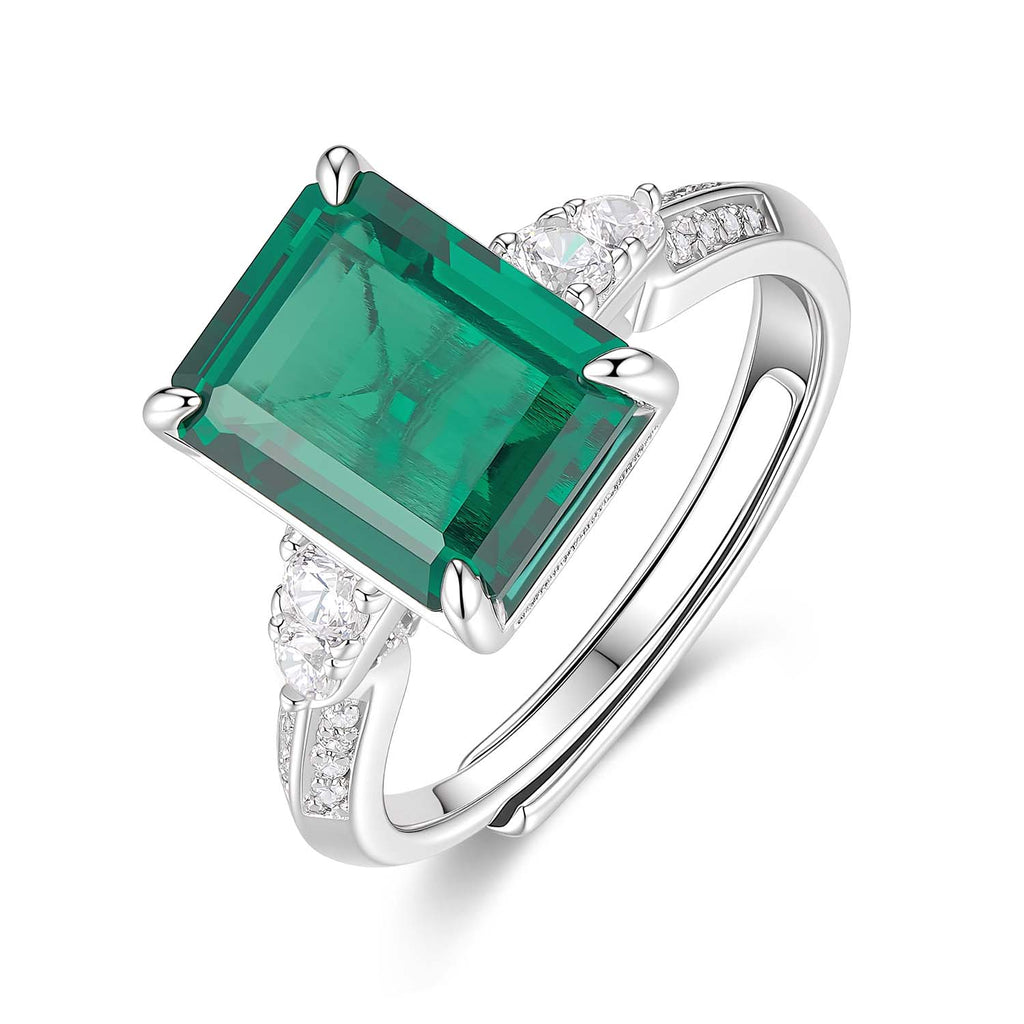 S925 Silver Eclat Emerald Ring(Adjustable Size)