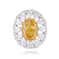 S925 Silver-plated Zirconia Yellow Ring(Adjustable Size)