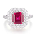 S925 Silver Cultured Red Treasure Ring