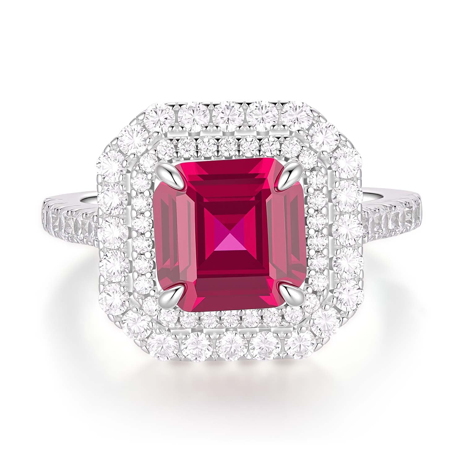 S925 Silver Cultured Red Treasure Ring