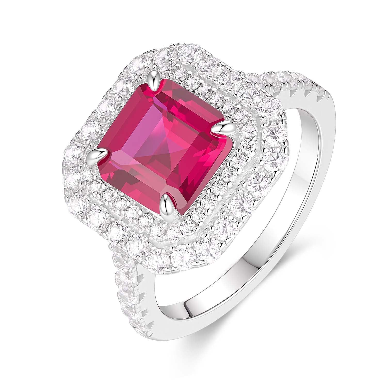 S925 Silver Cultured Red Treasure Ring