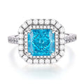 S925 Silver-plated Zirconia Blue Ring