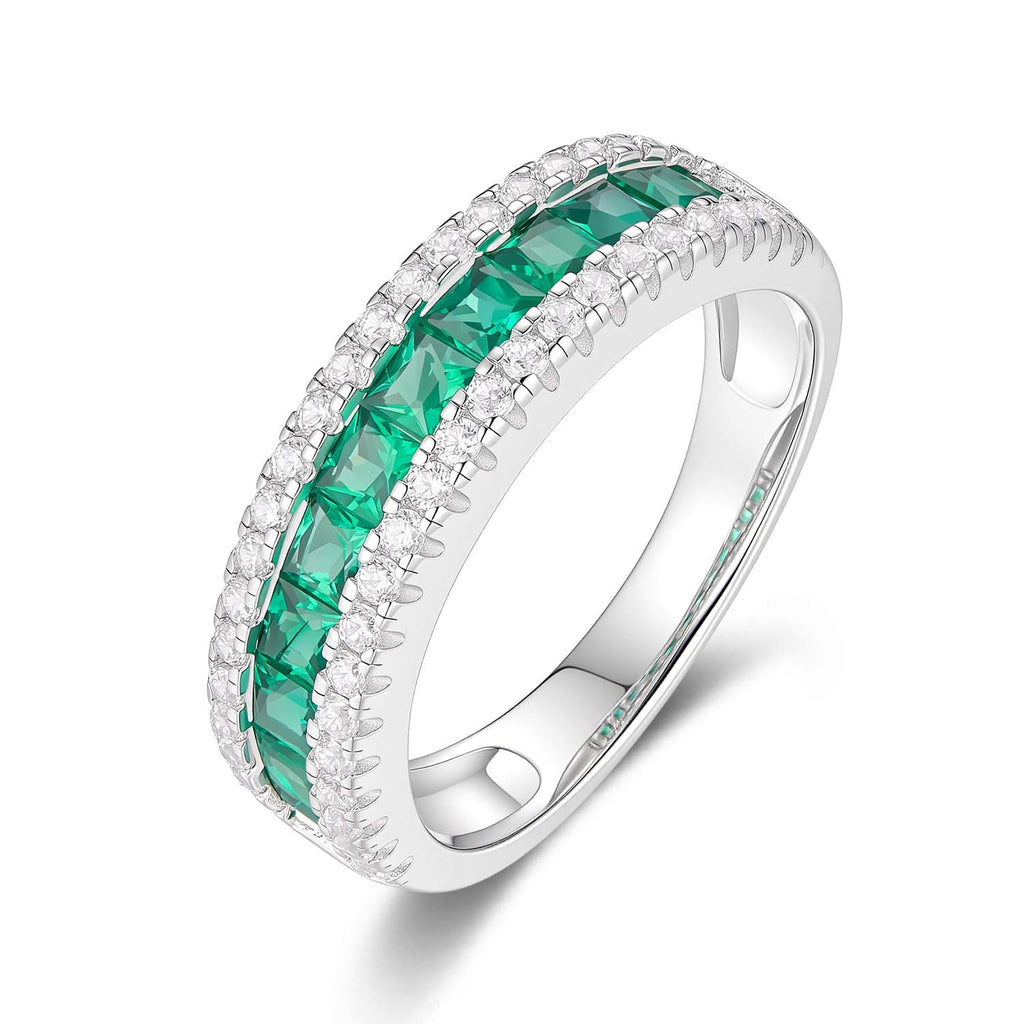 S925 Silver Eclat Emerald Ring