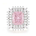 S925 Silver-plated Zirconia Pink Ring(Adjustable Size)