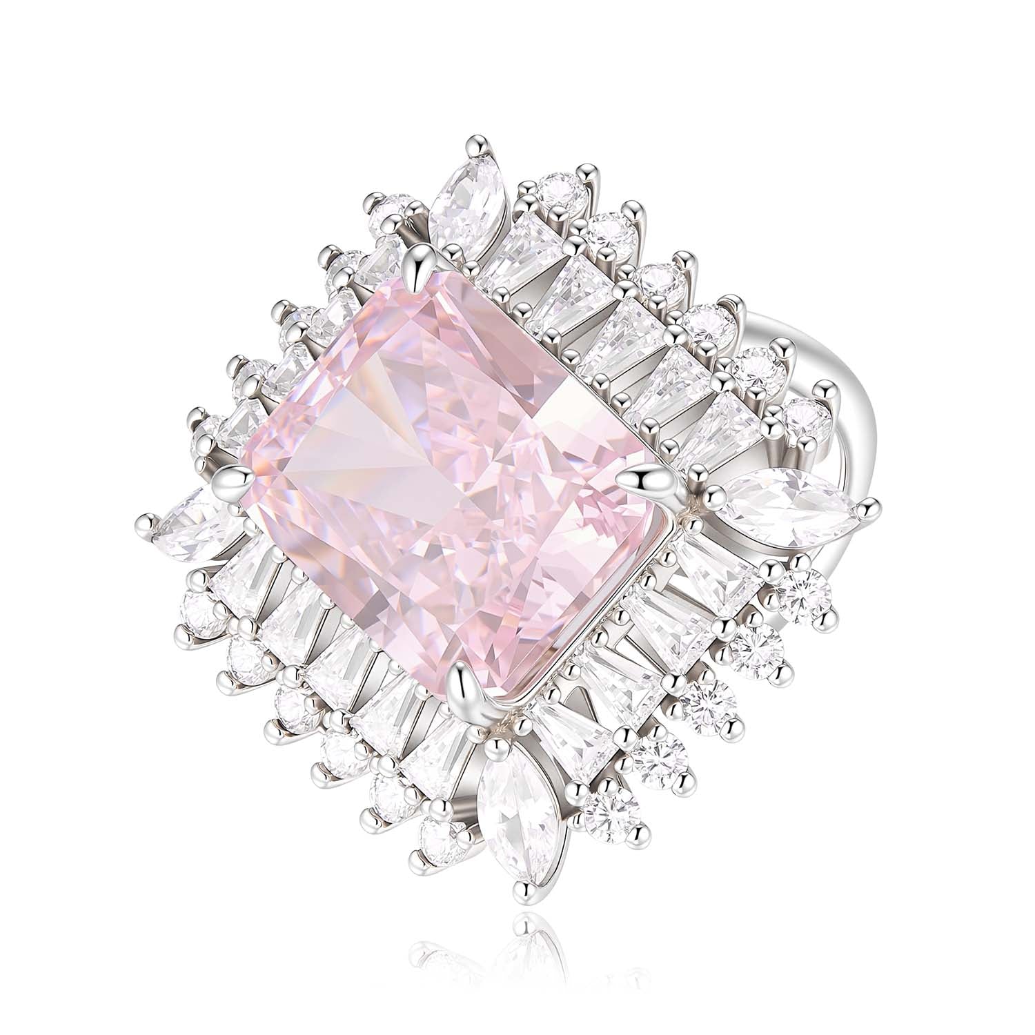 S925 Silver-plated Zirconia Pink Ring(Adjustable Size)