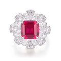 S925 Silver Cultured Red Treasure Ring(Adjustable Size)