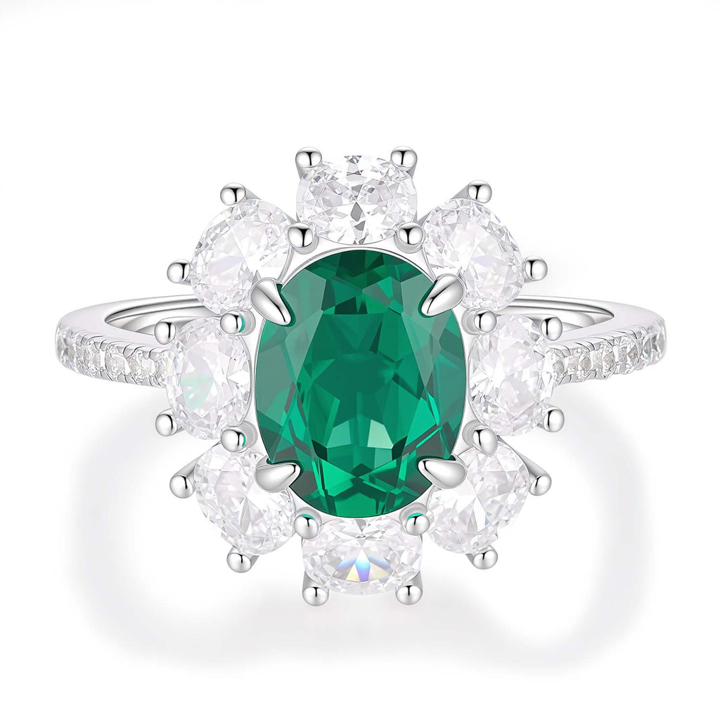S925 Silver Eclat Emerald Ring