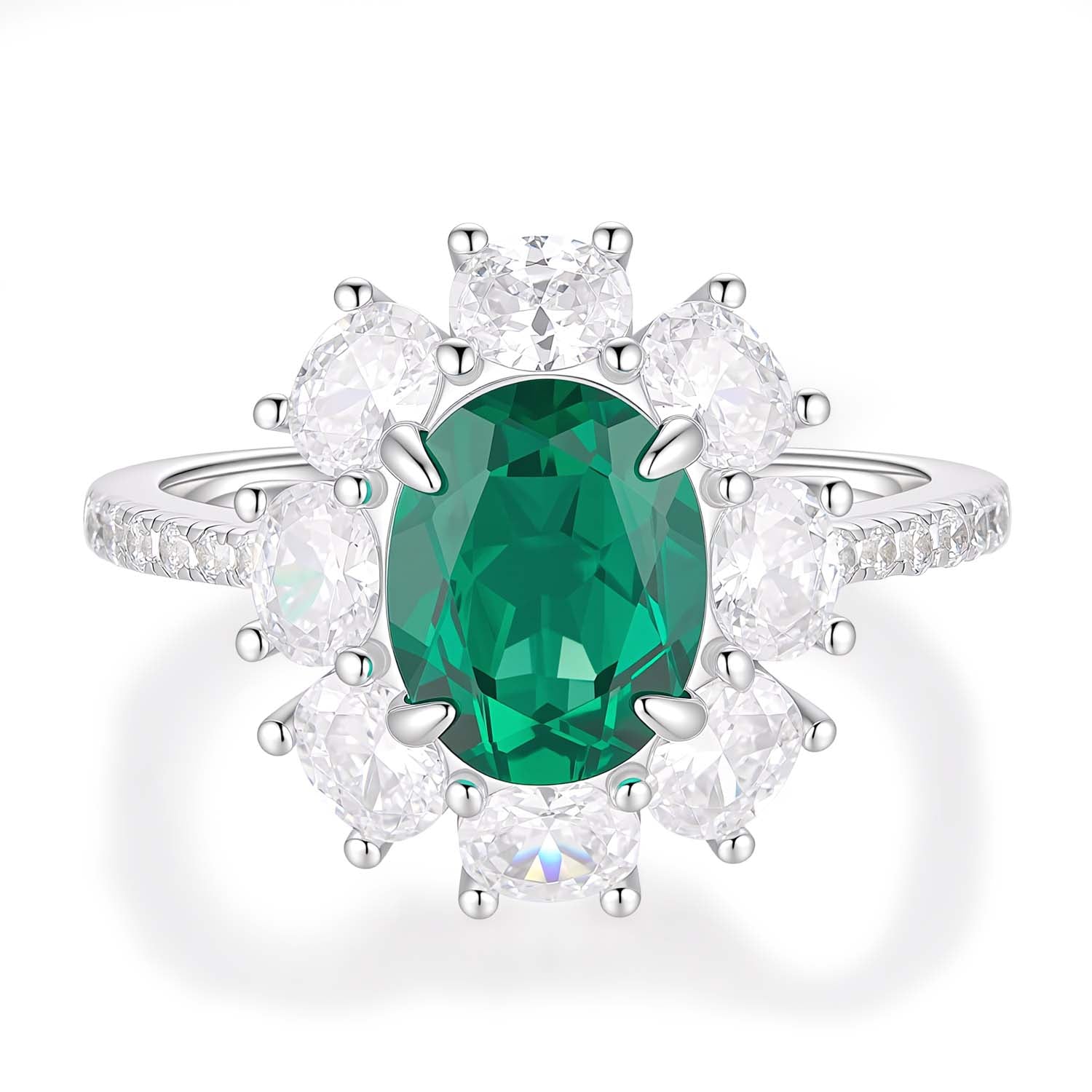 S925 Silver Eclat Emerald Ring