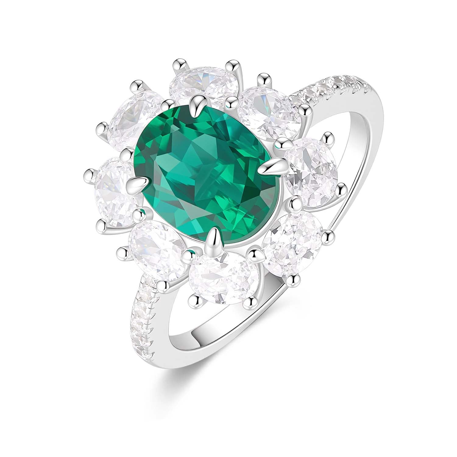 S925 Silver Eclat Emerald Ring