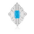 S925 Silver-plated Zirconia Blue Ring(Adjustable Size)