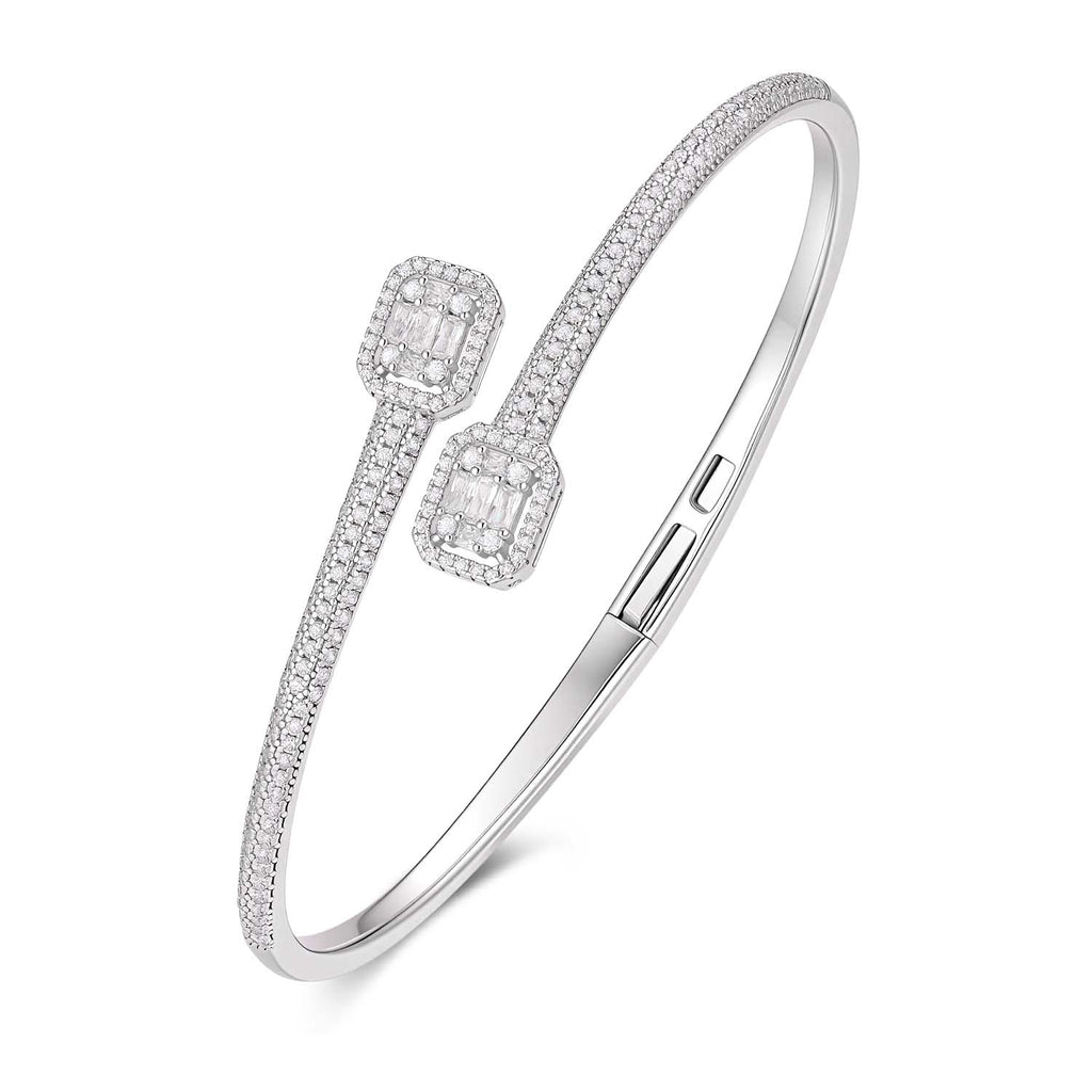 S925 Silver Alloy Cubic Zirconia Bracelet Adjustable Size)
