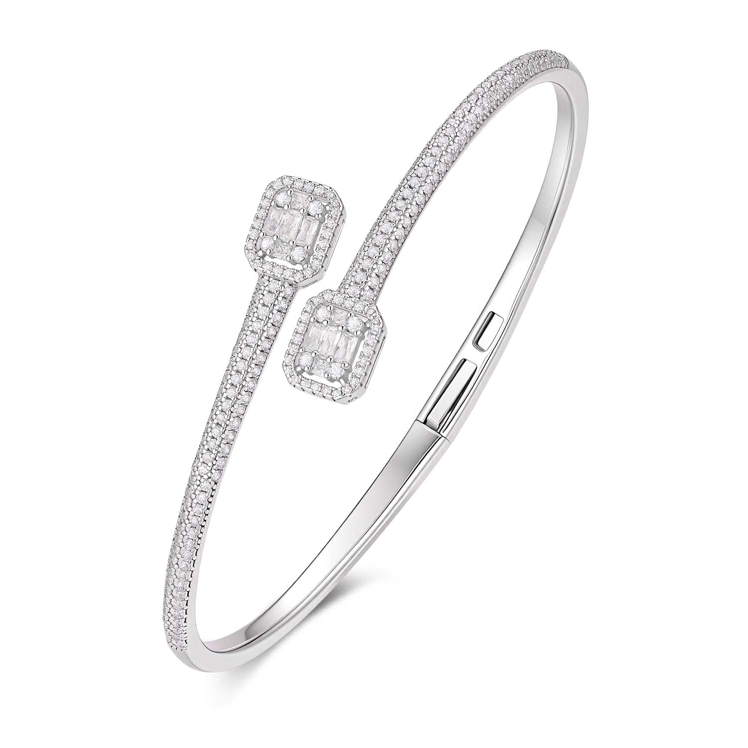 S925 Silver Alloy Cubic Zirconia Bracelet Adjustable Size)