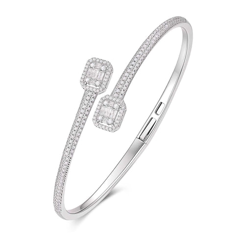 S925 Silver Alloy Cubic Zirconia Bracelet Adjustable Size)