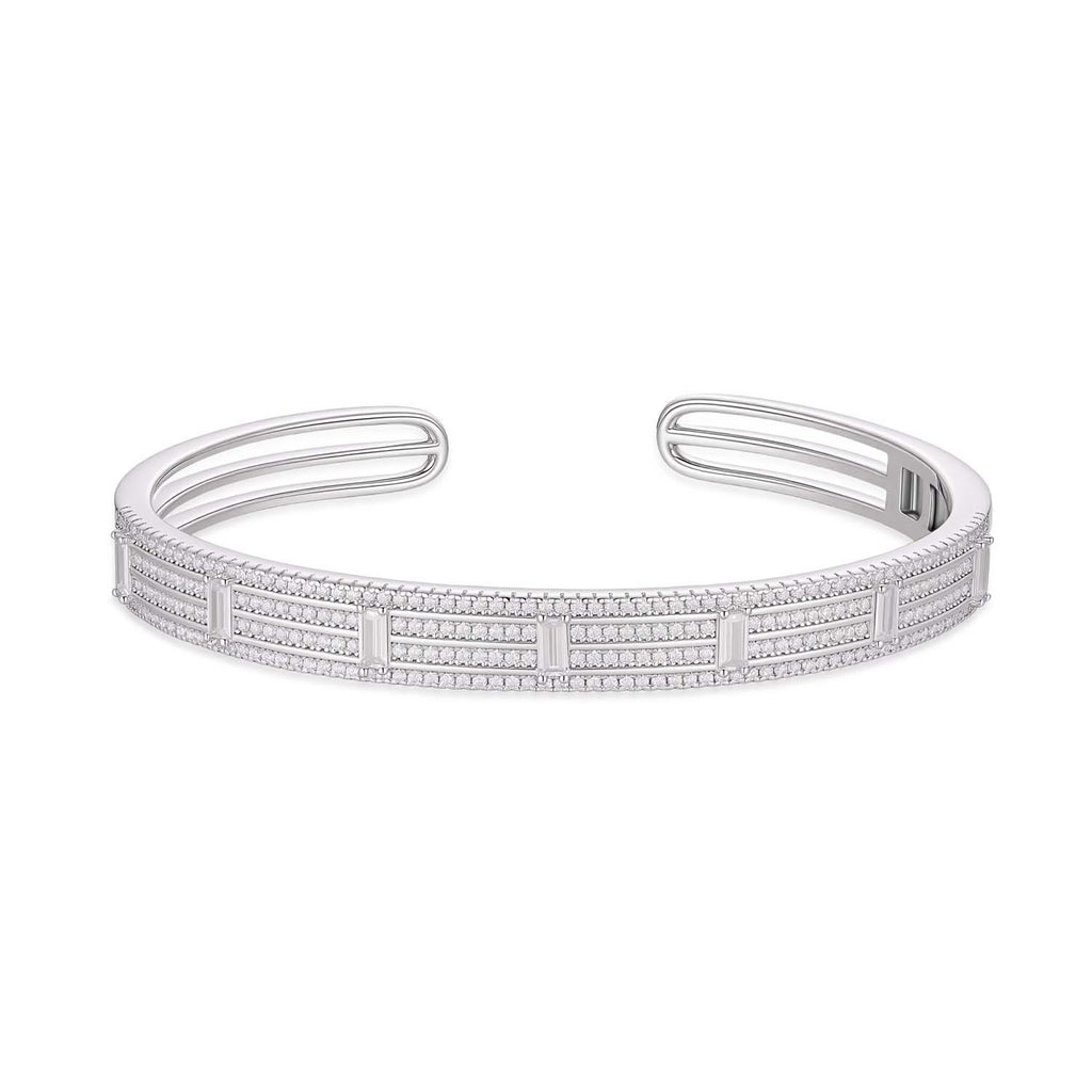 S925 Silver-plated Zirconia Bracelet and Ring(Adjustable Size)