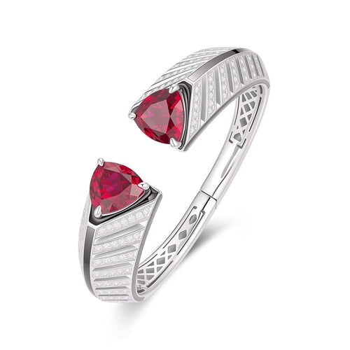 S925 Silver Bracelet with Red Treasure