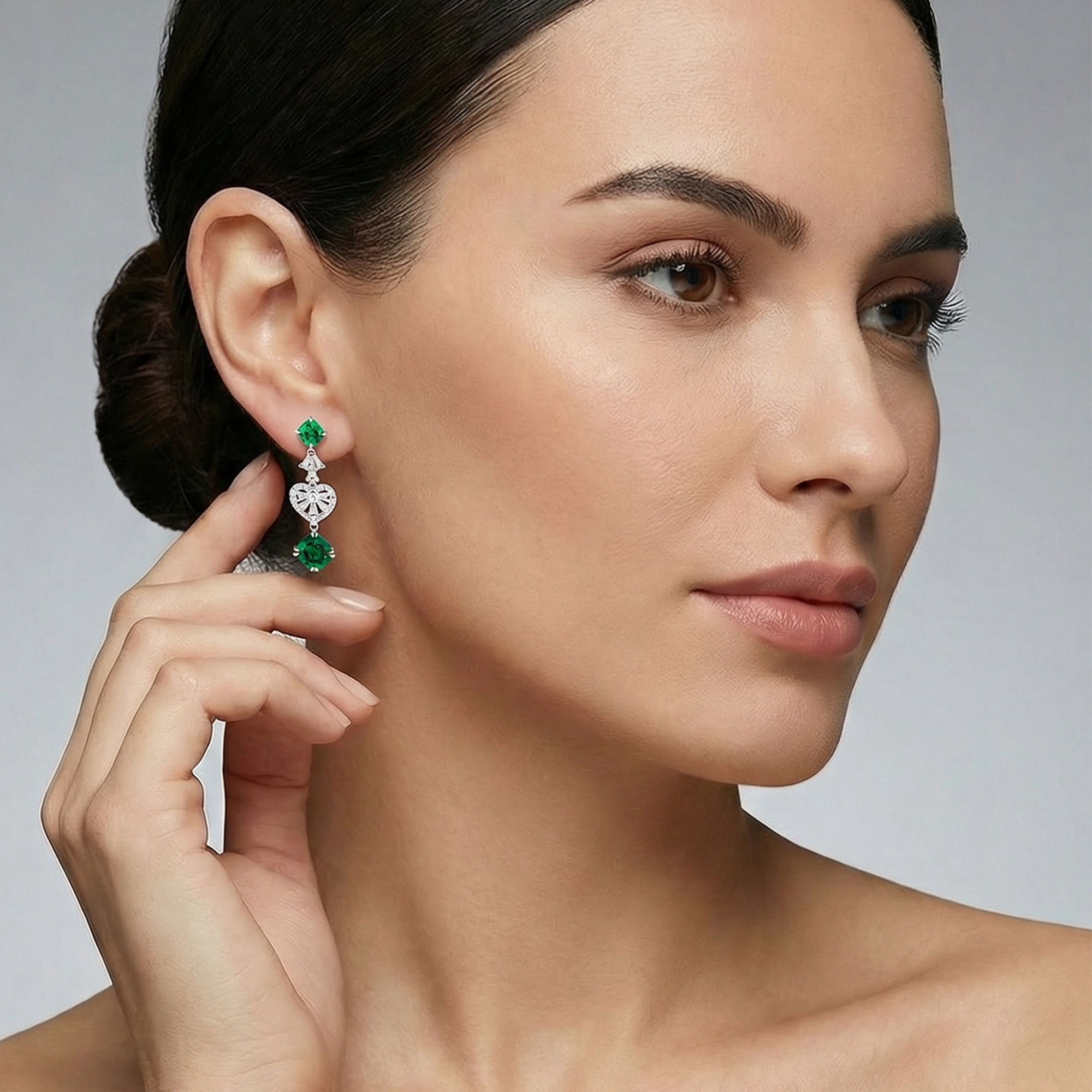 S925 Silver Green Topaz Earrings