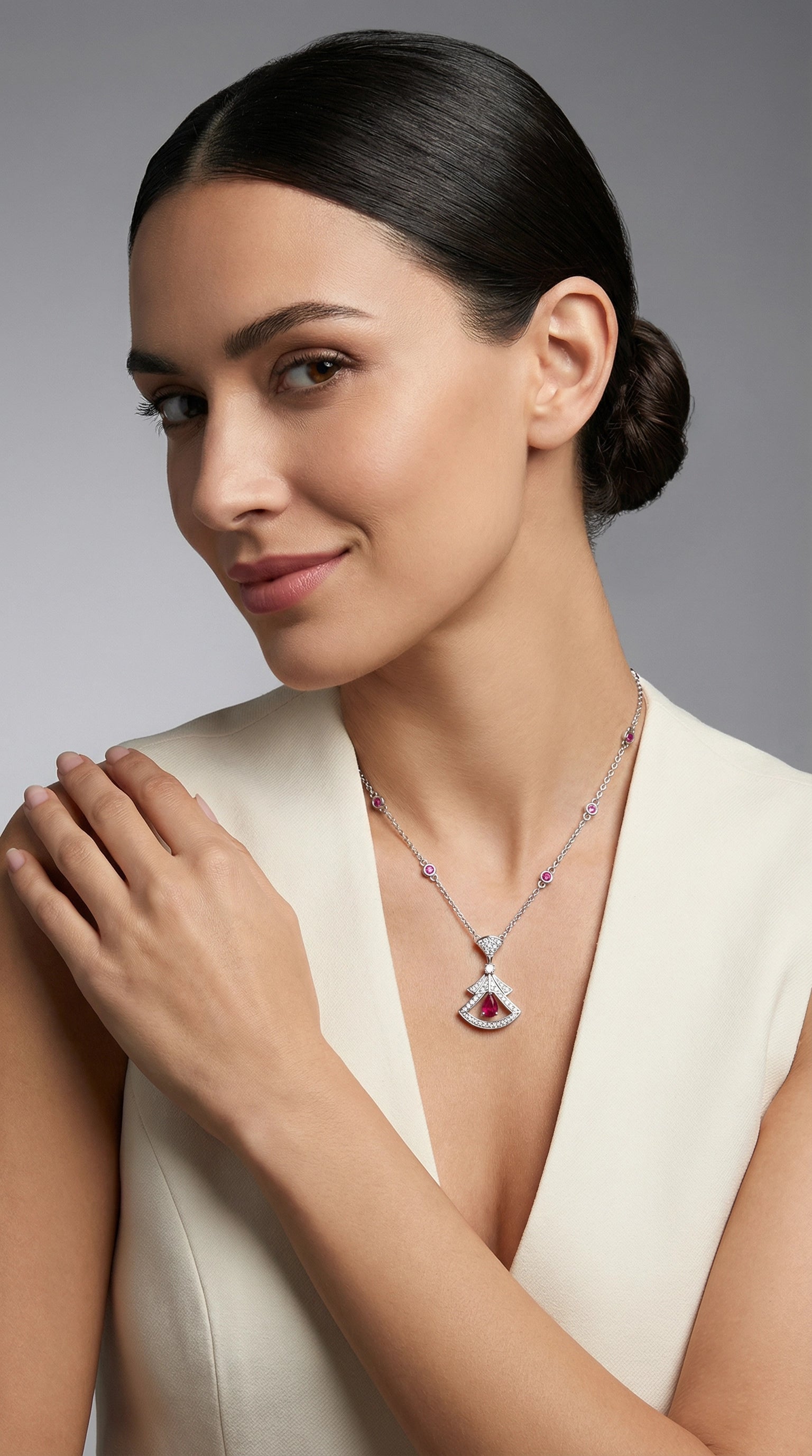 S925 Silver Cultured Red Treasure Necklace