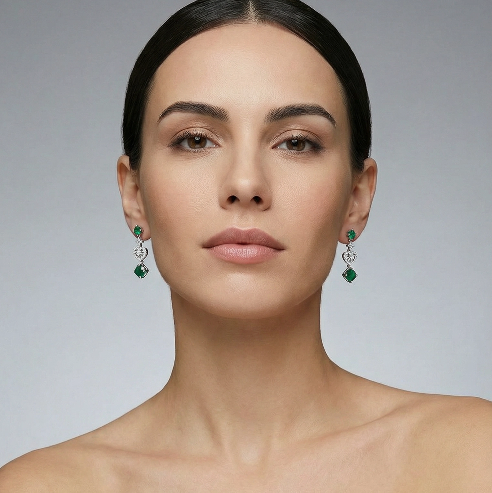 S925 Silver Green Topaz Earrings