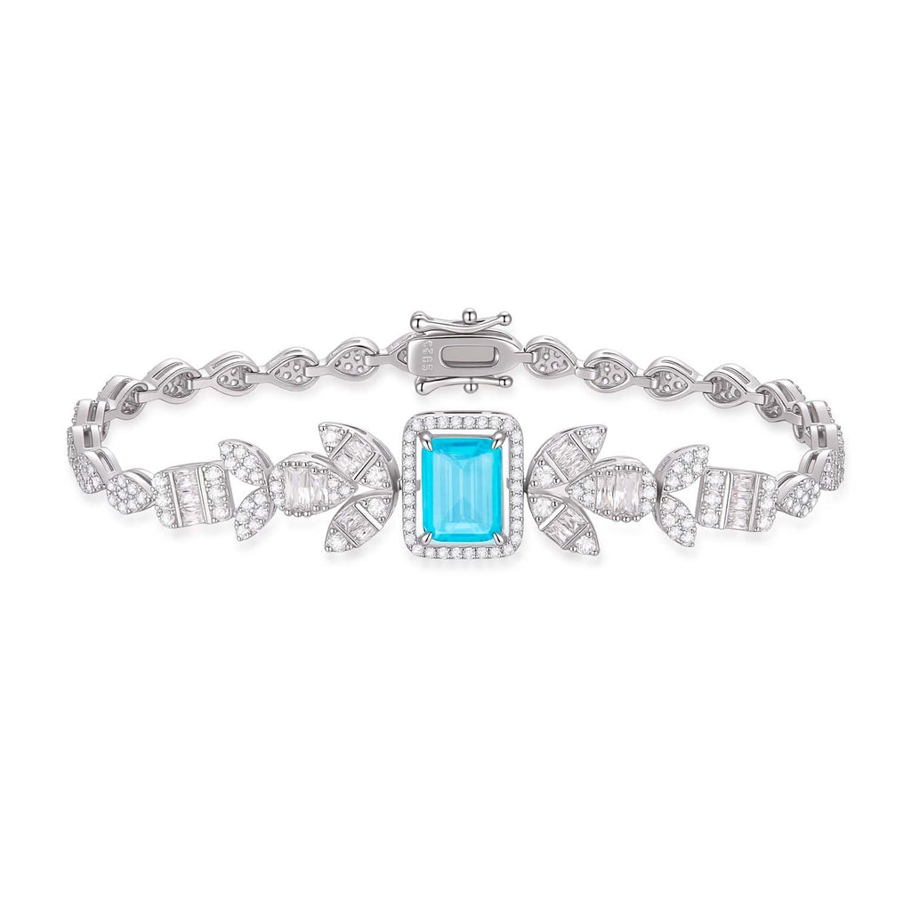 S925 Silver-plated Cubic Zirconia Blue Set
