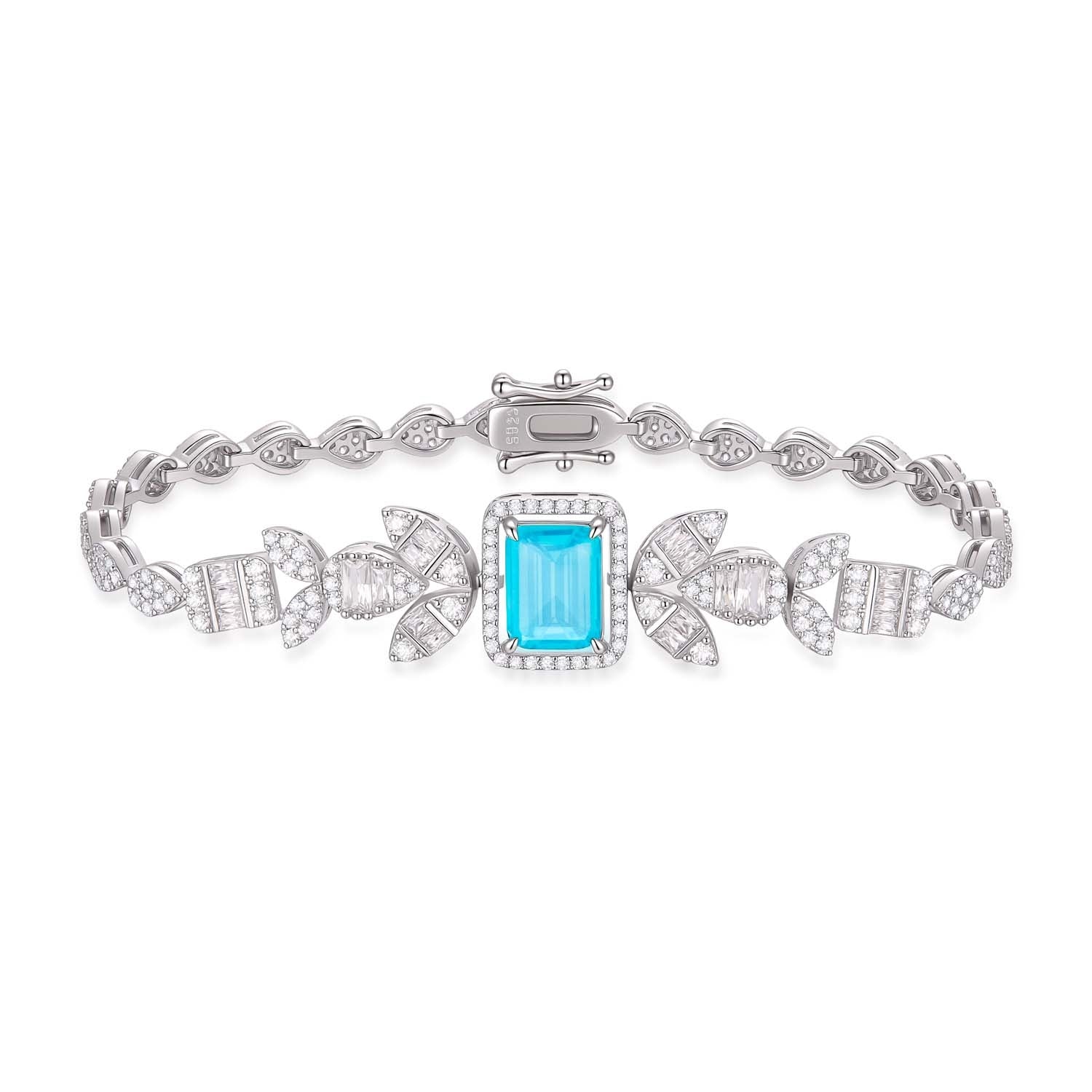 S925 Silver-plated Cubic Zirconia Blue Set