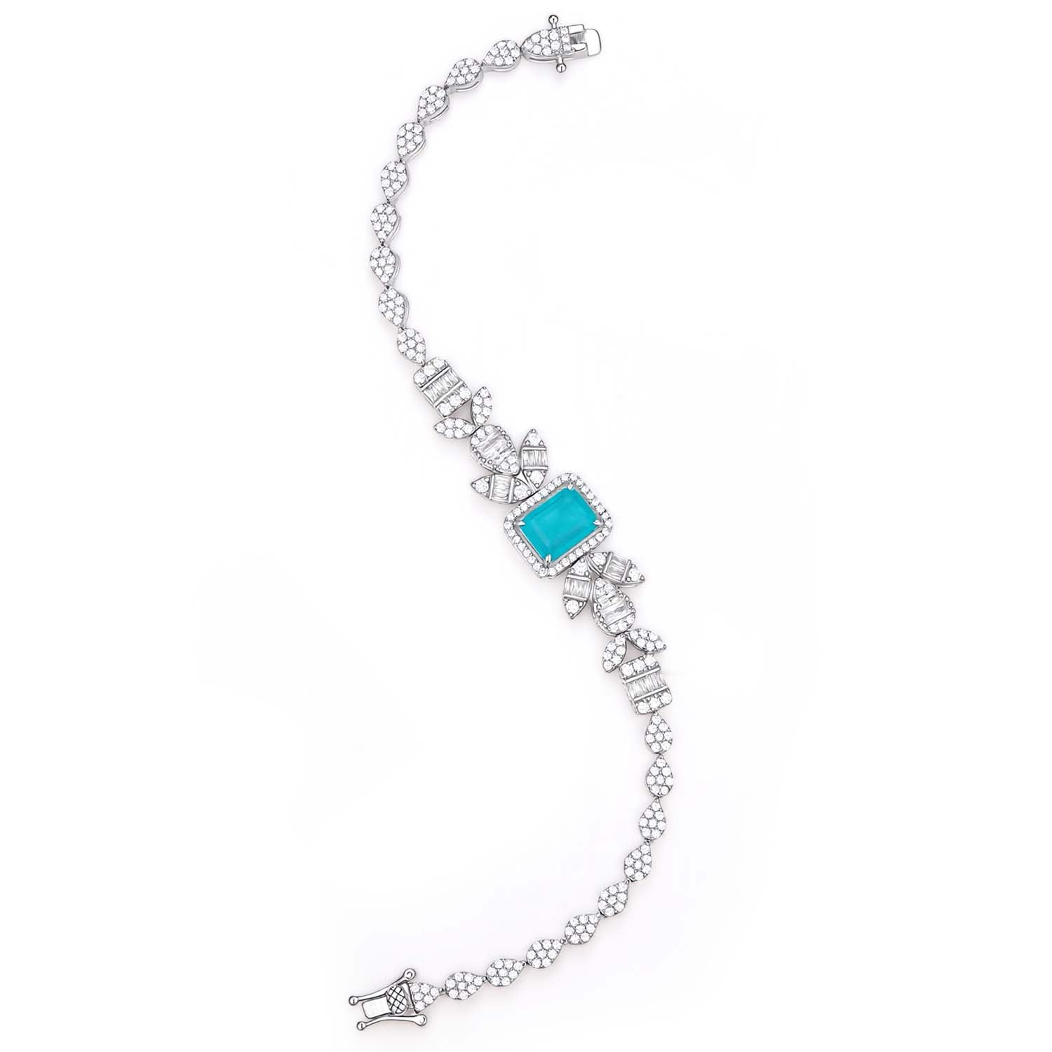 S925 Silver-plated Cubic Zirconia Blue Set