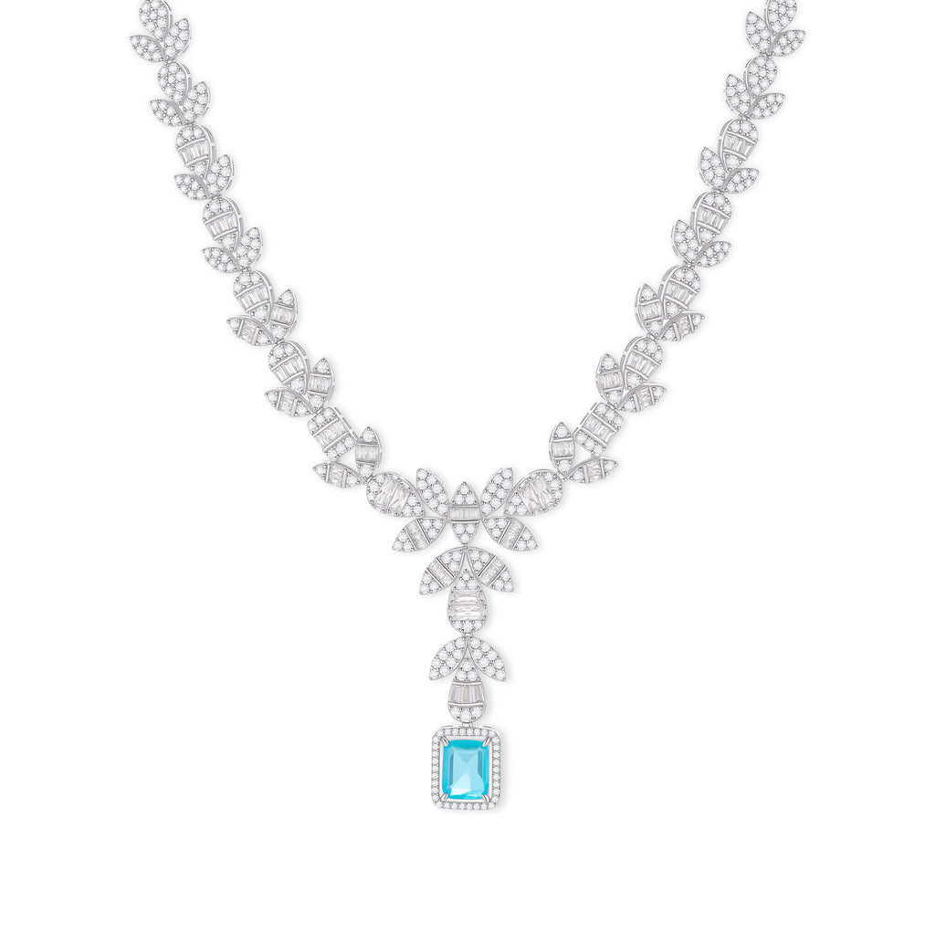 S925 Silver-plated Cubic Zirconia Blue Set