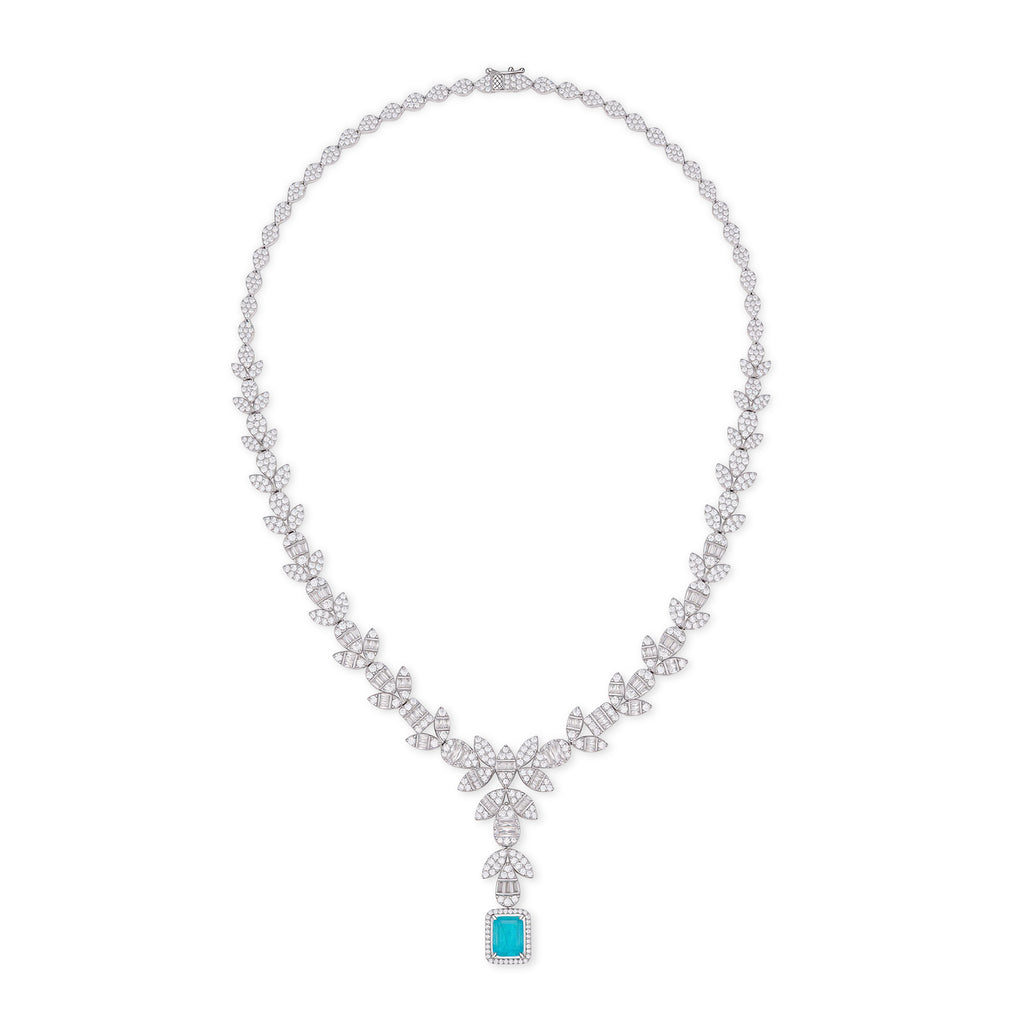 S925 Silver-plated Cubic Zirconia Blue Set