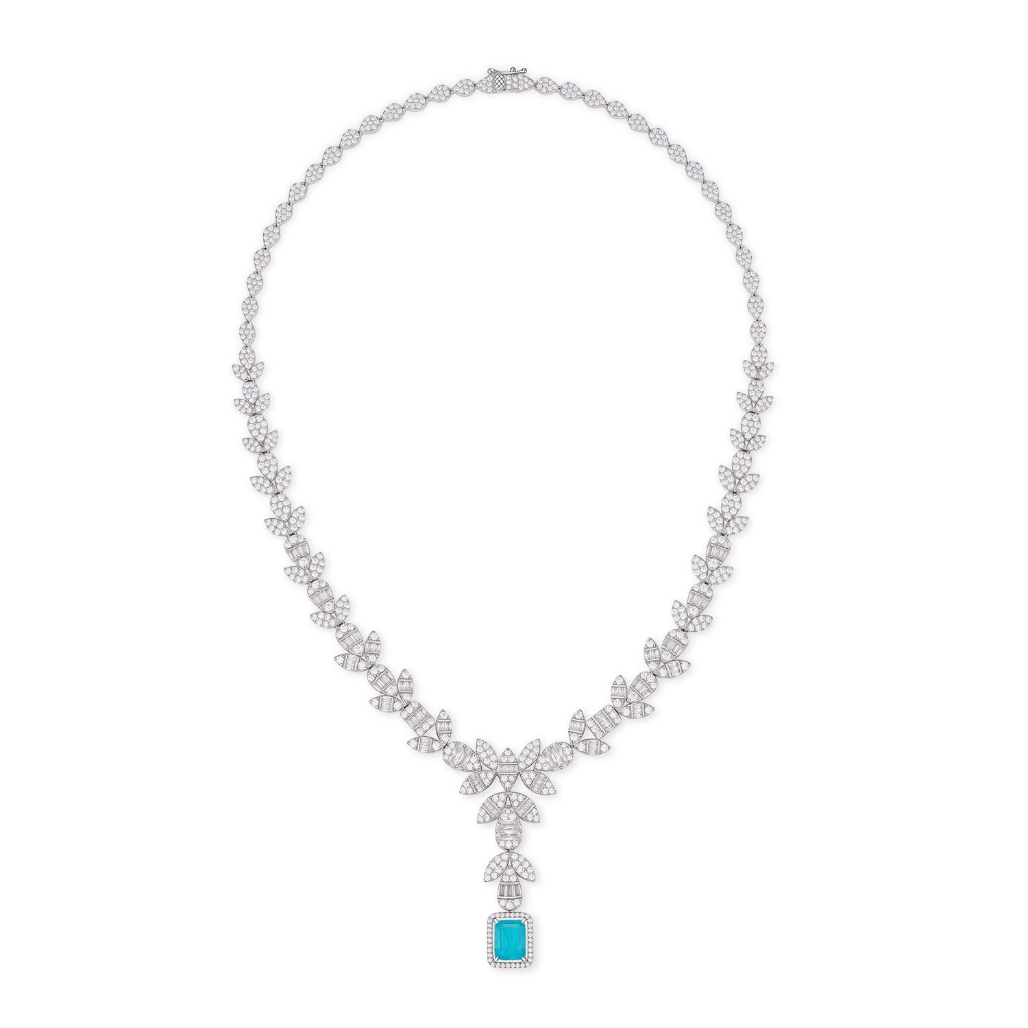 S925 Silver-plated Cubic Zirconia Blue Set