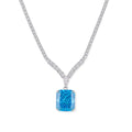 S925 Silver-plated Zirconia Blue Necklace