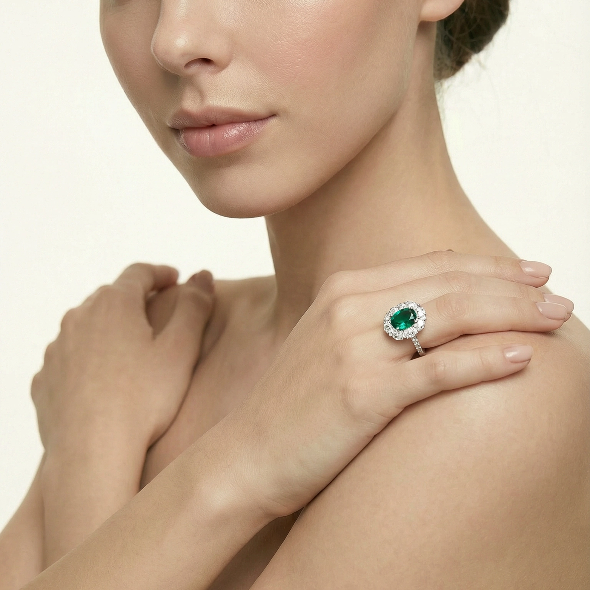 S925 Silver Eclat Emerald Ring