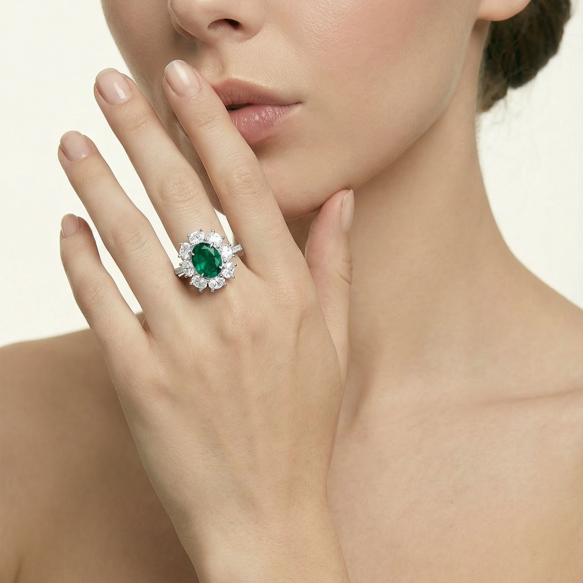 S925 Silver Eclat Emerald Ring