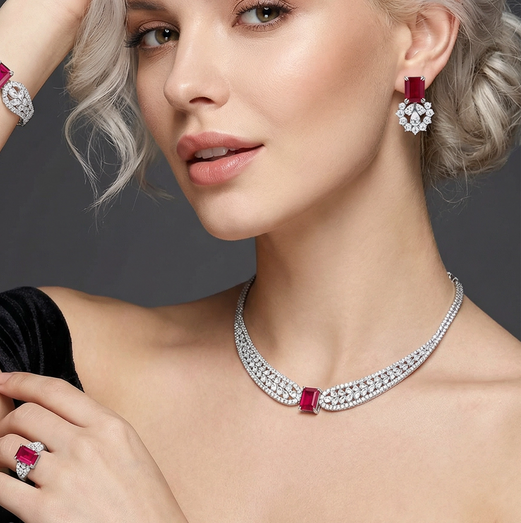 S925 Silver Cultivation Red Treasure Set