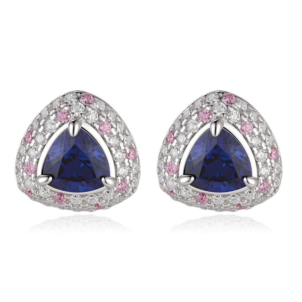 S925 Silver Cultured Blue Sapphire Earrings