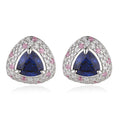 S925 Silver Cultured Blue Sapphire Earrings