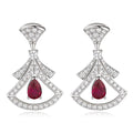 S925 Silver Cultured Red Treasure Earrings
