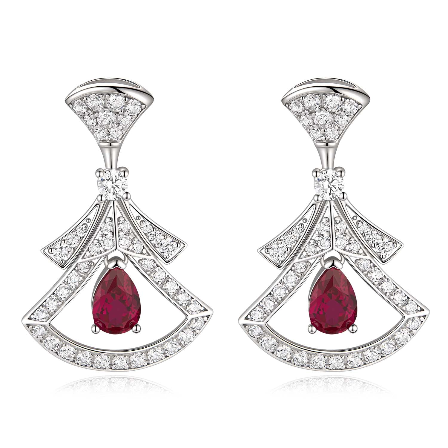 S925 Silver Cultured Red Treasure Earrings