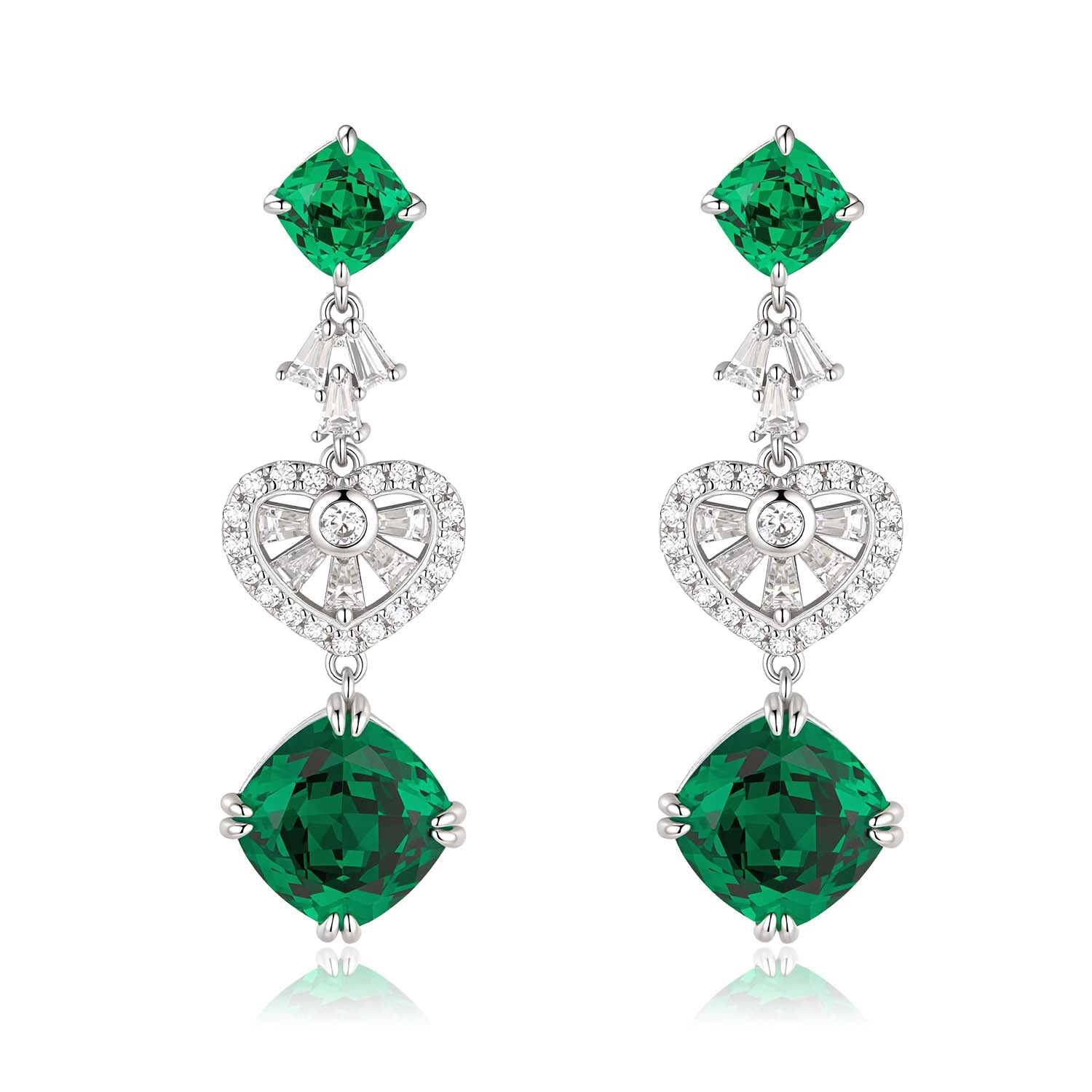 S925 Silver Green Topaz Earrings