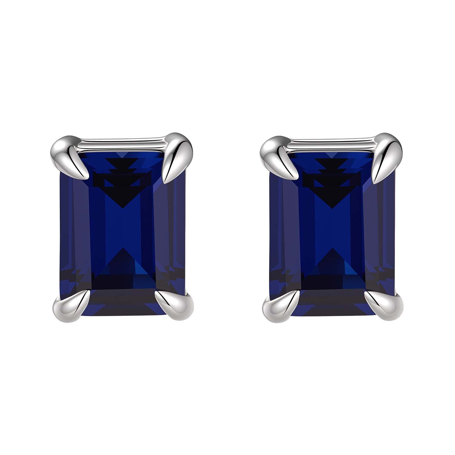 S925 Silver Cultured Blue Sapphire Earrings