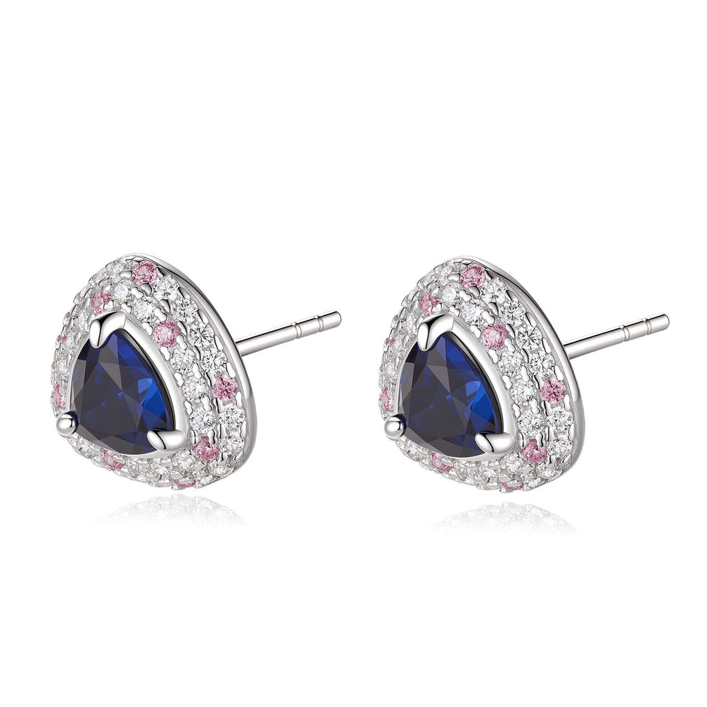 S925 Silver Cultured Blue Sapphire Earrings