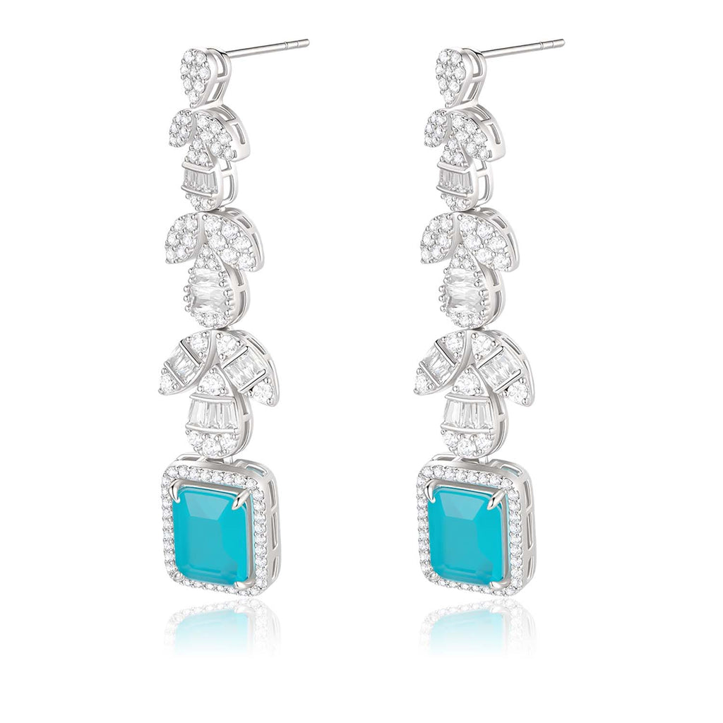 S925 Silver-plated Cubic Zirconia Blue Set