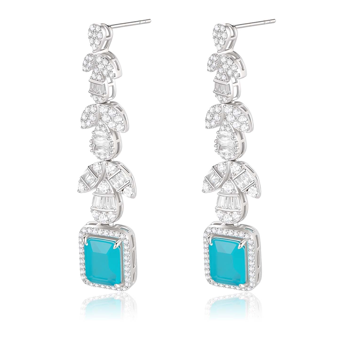 S925 Silver-plated Cubic Zirconia Blue Set