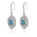 S925 Silver-plated Cubic Zirconia Blue Earrings