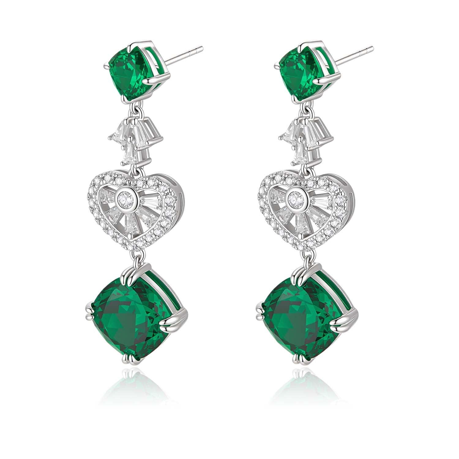 S925 Silver Green Topaz Earrings