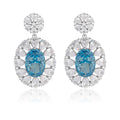 S925 Silver-plated Cubic Zirconia Blue Earrings