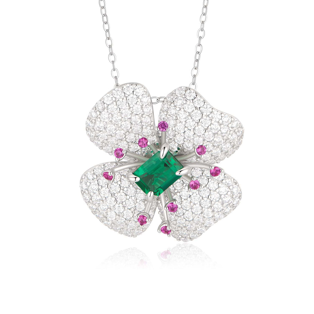S925 Silver Eclat Emerald Necklace