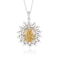 S925 Silver-plated Cubic Zirconia Yellow Pendant (Chain Not Included)