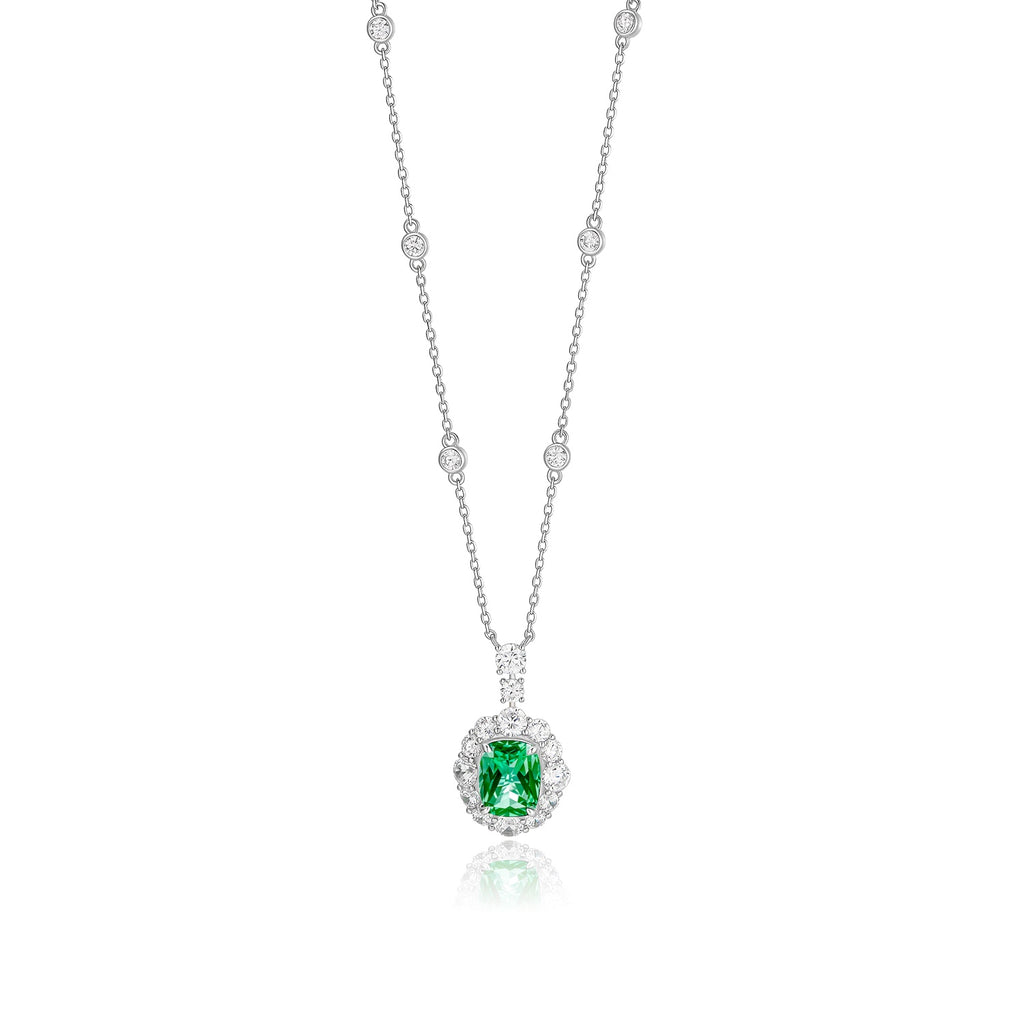 S925 Silver Eclat Emerald Necklace