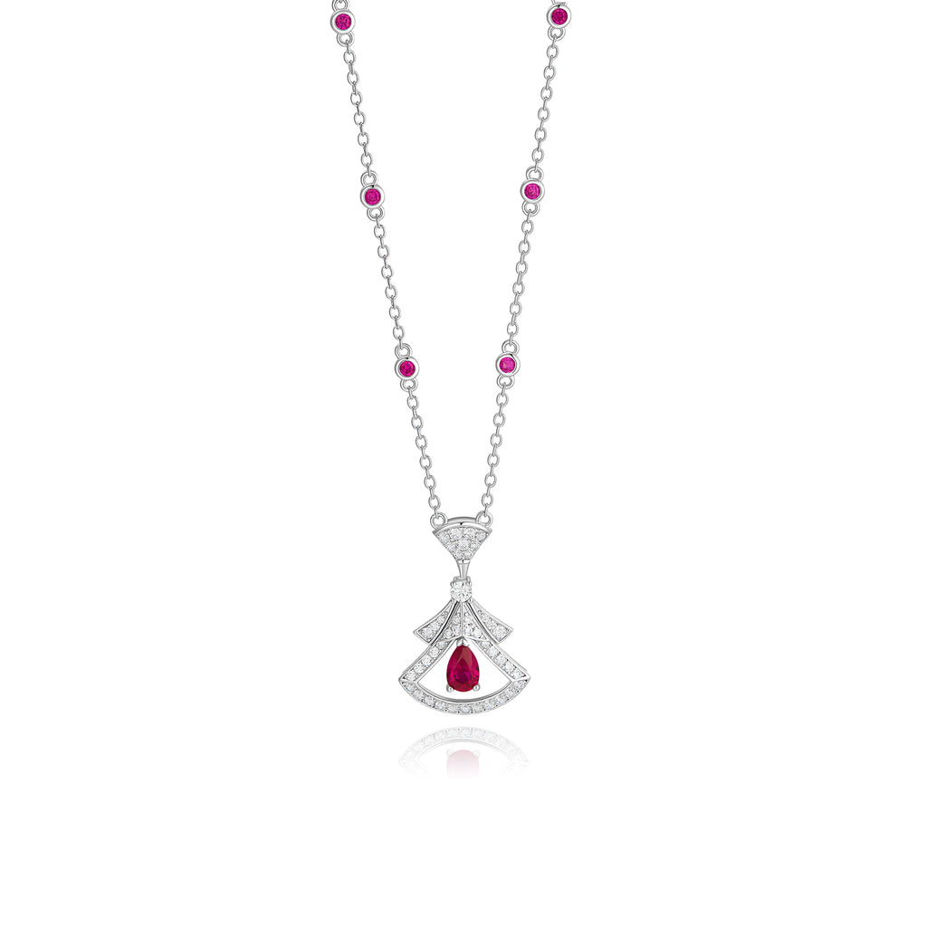 S925 Silver Cultured Red Treasure Necklace