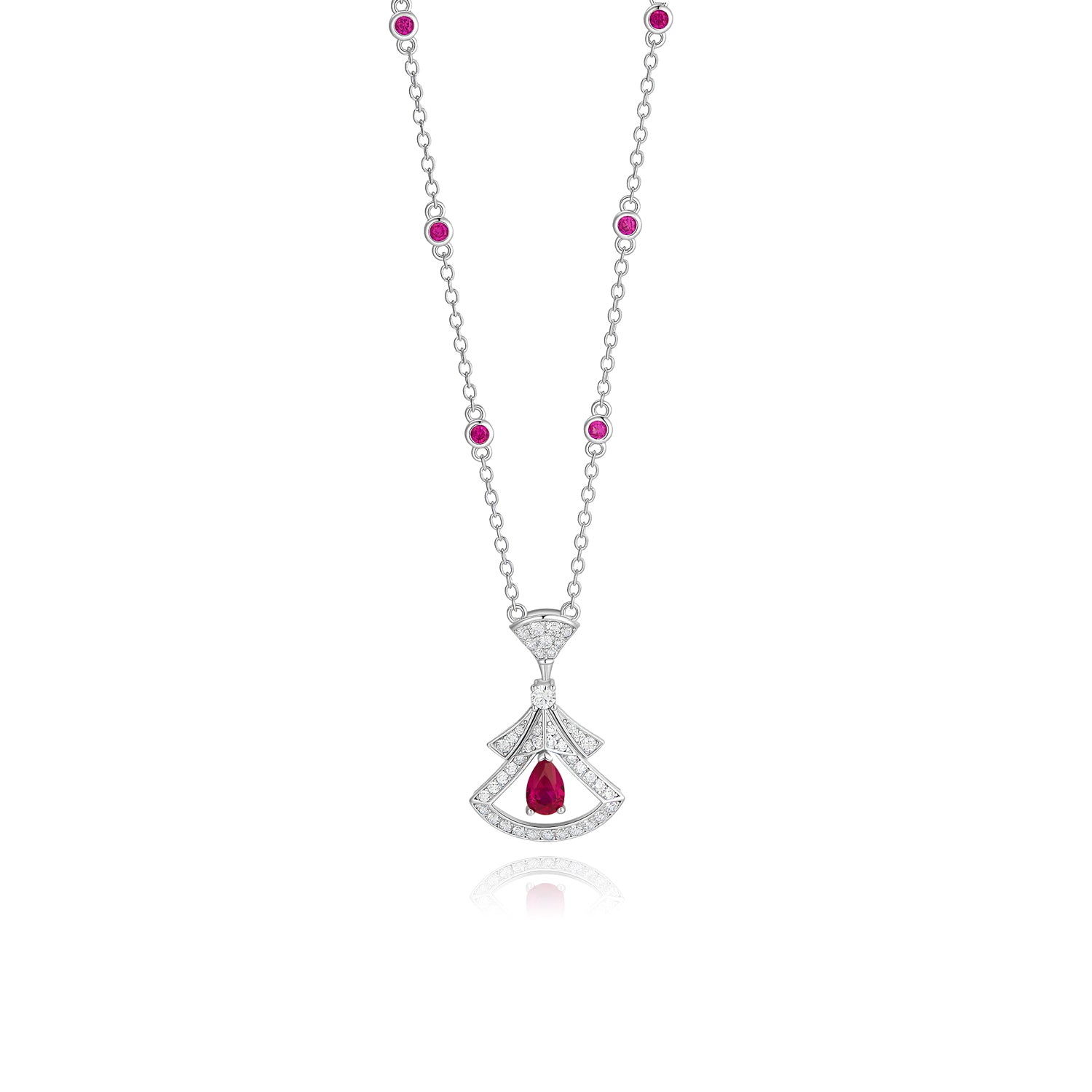 S925 Silver Cultured Red Treasure Necklace